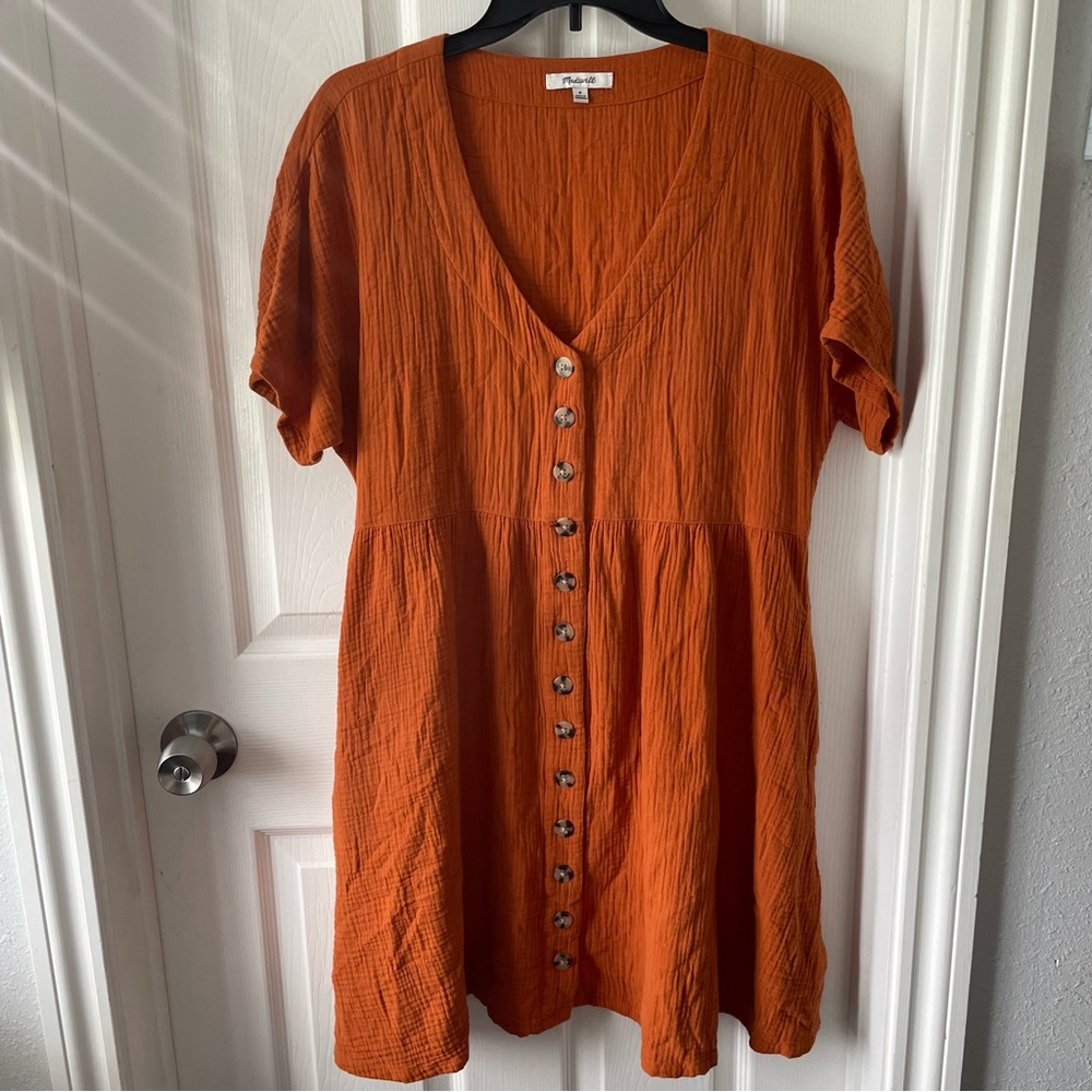 Madewell Lightspun Cotton Button-Front Dress
